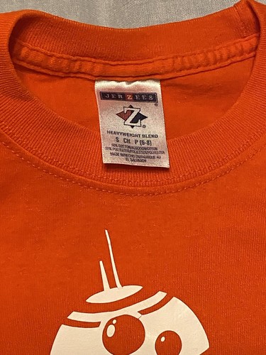Star Wars Boy's Orange Fleece Jacket Size 7X XL plus BB8 Orange Tshirt Size 6/8 - Picture 5 of 8