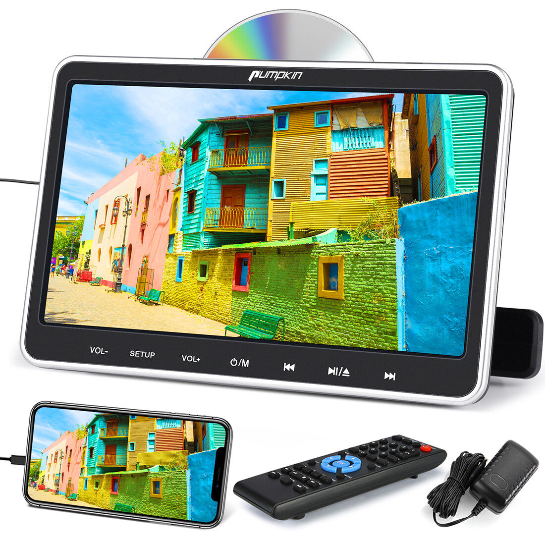 10.1″ Full HD Auto TV Kopfstütze DVD Player Monitor HDMI AV-IN OUT USB Kopfhörer