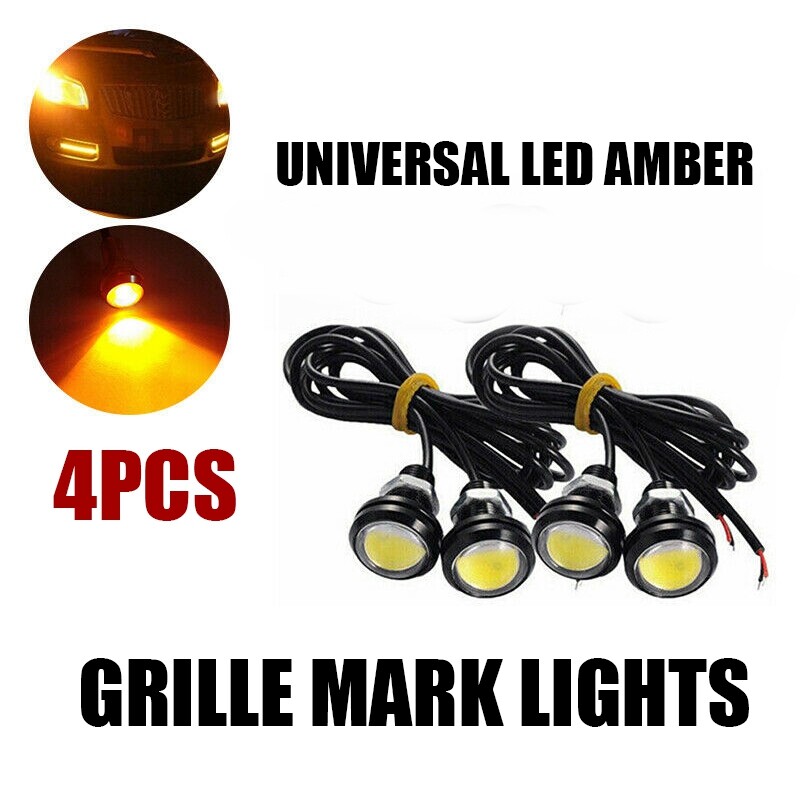 4pcs LED Bumper Grille Light Amber fit Universal Truck SUV Ford SVT Raptor StygY