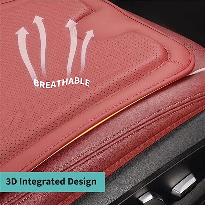 Cojín transpirable de cuero para asiento de coche, funda de cojín para asiento de espuma viscoelástica Foto 3 de 4