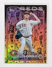2024 Topps Nick Lodolo Statue Of Liberty Holiday Foil #418 Cincinnati Reds