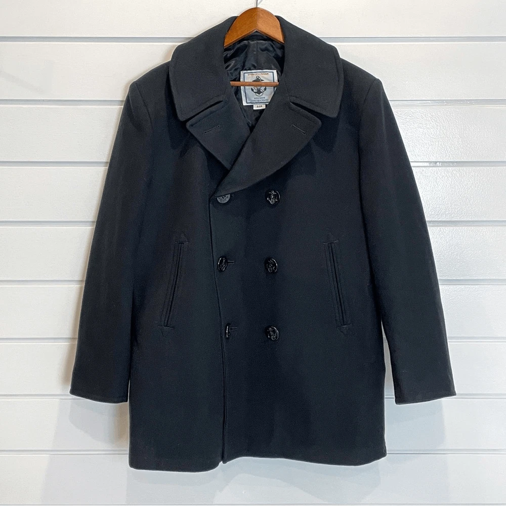 Sterlingwear of Boston Men s Navigator Black Double Breasted Wool
