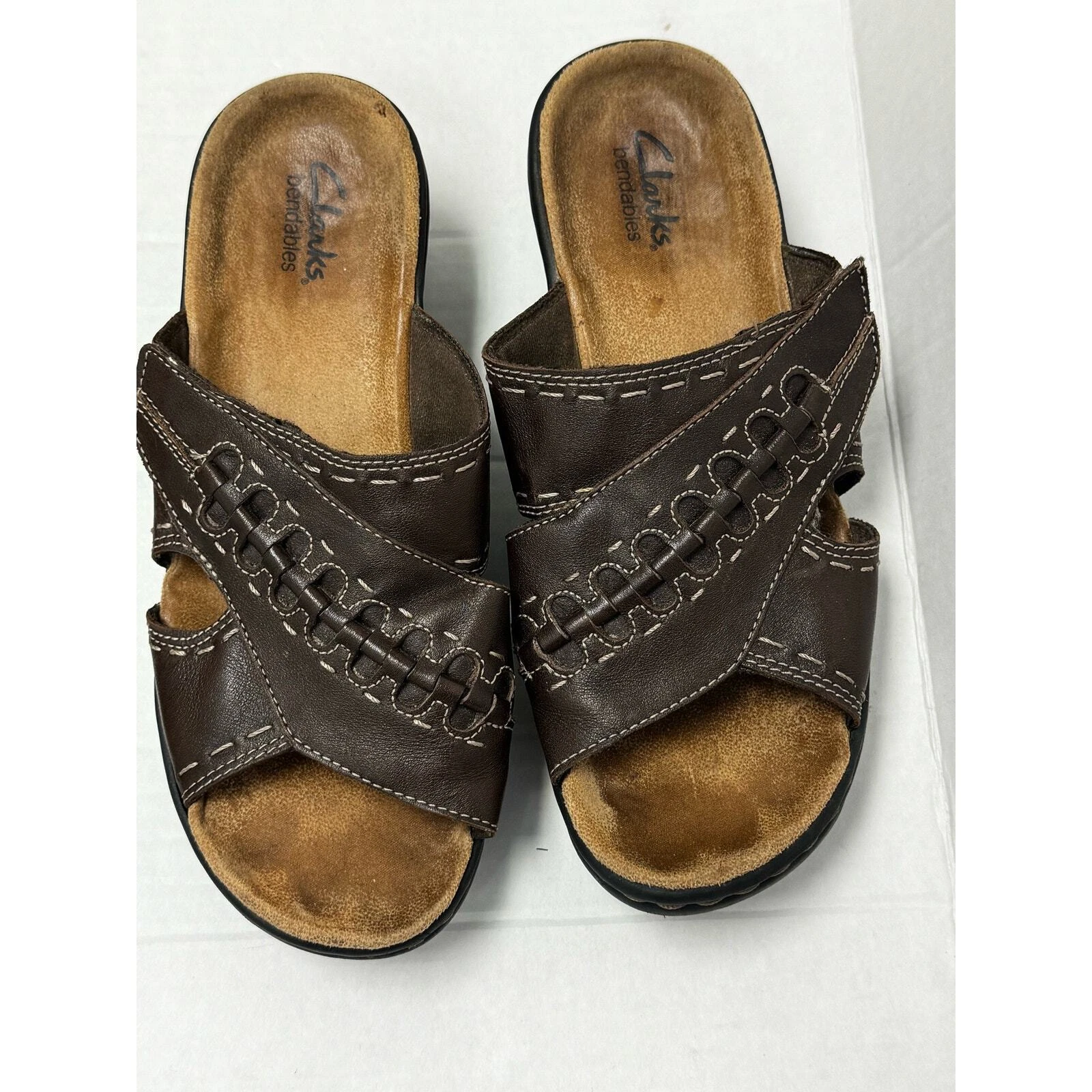 Sandali donna Clarks Bendables taglia 7 marrone scuro