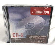 LOT Of 10 Imation CD-R 80Min 700MB with Slim Jewel Cases NEW