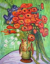 Van Gogh Replica Oil Painting - Red Roses - size 28"x36"