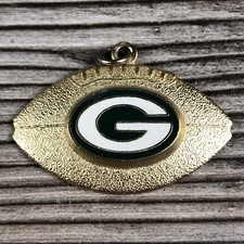 1996 Aminco NFL Green Bay Packers Enamel Football Pendant Charm