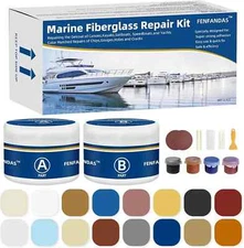Fiberglass Boat Repair Kit (Color Match), Gel Coat Repair Kit for Boats, Marine