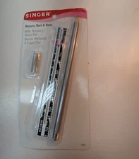 NEW SINGER Sewing Gauge 50 Straight Pins and Fabric Marking Pencil Sew Measure