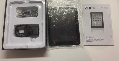 ZEKI TBDB863B 8GB WiFi White 8” Capacitive Multi-Touch Tablet NEW OPEN BOX - Picture 3 of 8
