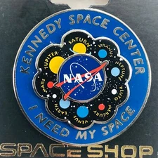 Kennedy Space Center NASA Spinning Planets Souvenir Enamel Lapel Pin w/ Pluto