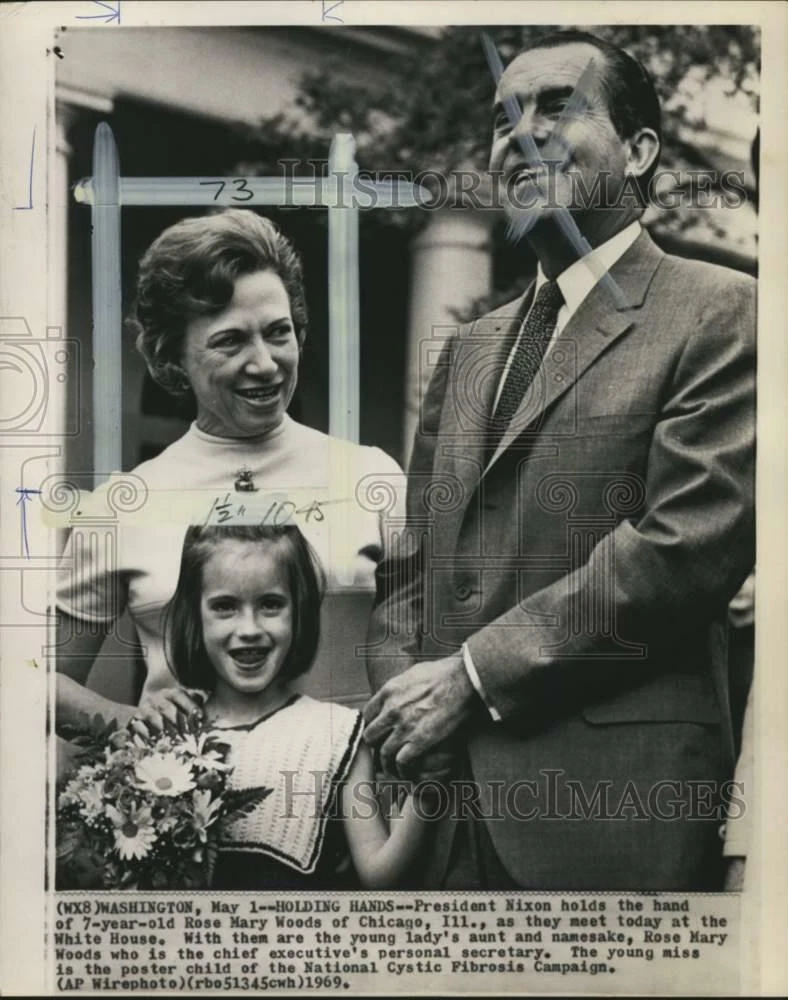 1969 Press Photo President Nixon Rose Mary Woods niece Rose Mary White House