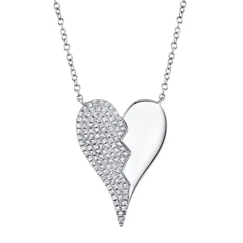 Broken heart diamond pendant deals