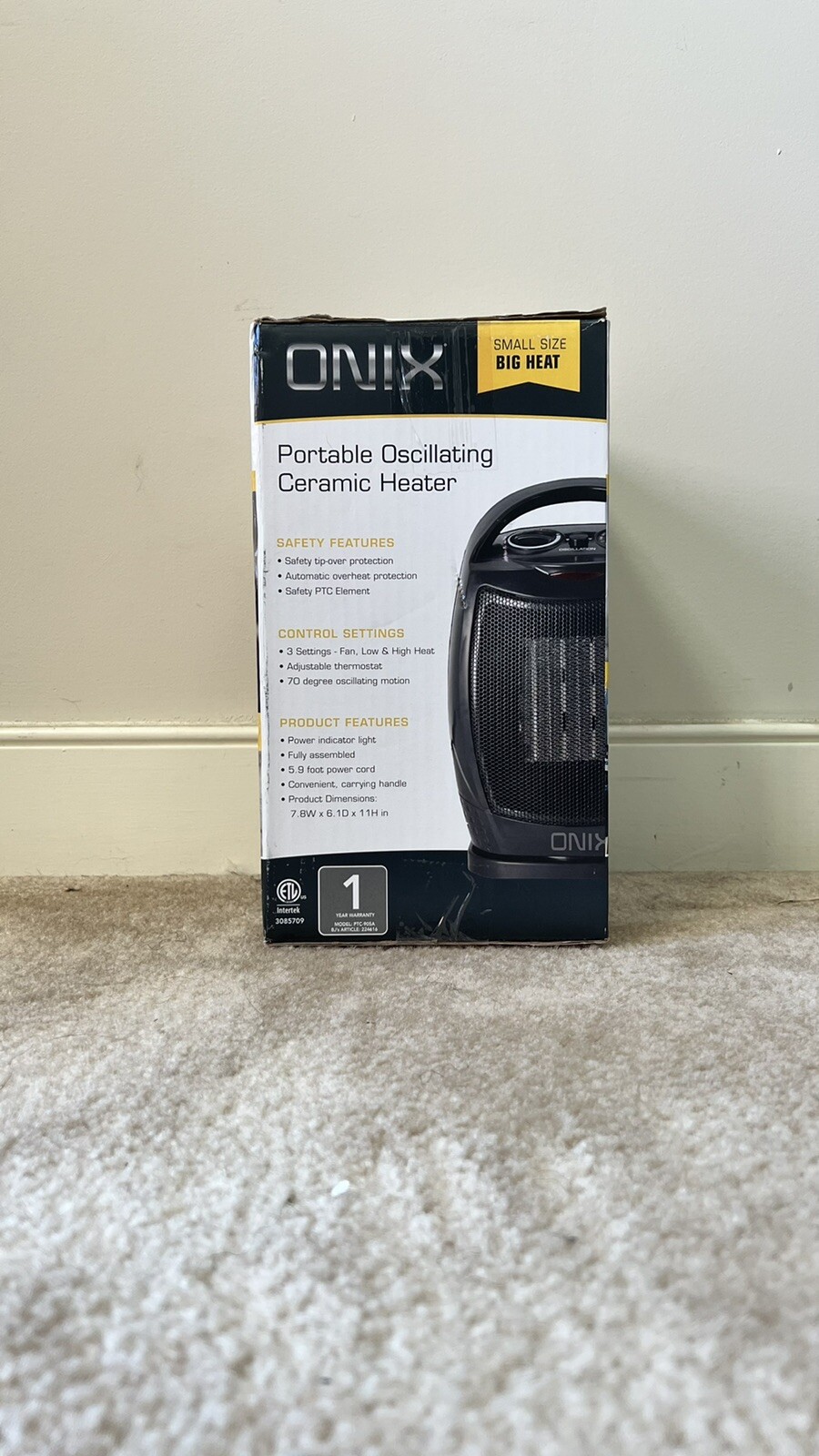 Onix Portable Oscillating Ceramic Heater | eBay