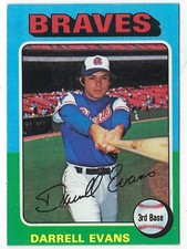1975 Topps Baseball Card #475 DARRELL EVANS Atlanta Braves 3rd base nm