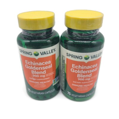 Spring Valley Echinacea Goldenseal Blend 900 mg 2 Pack 150 Capsules Total 