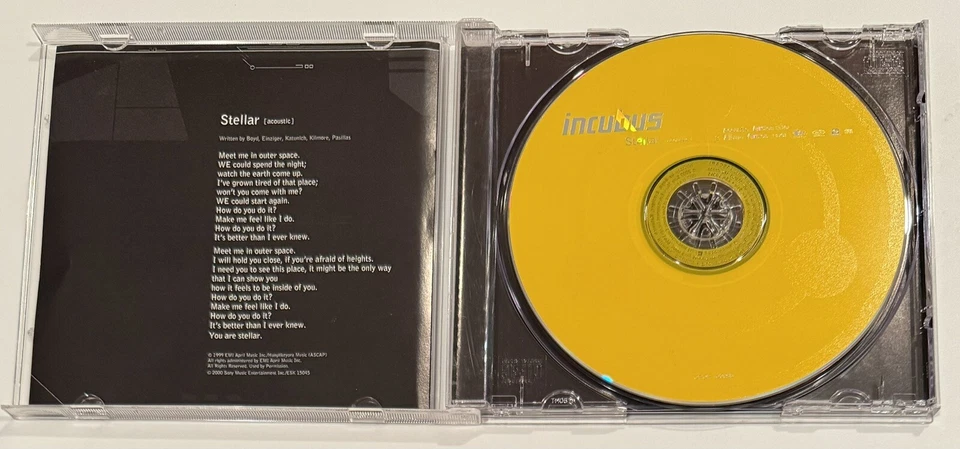 INCUBUS Stellar w/ RARE ACOUSTIC TRK & ENHANCED VIDEO PROMO CD Single w/ LYRICS - Image 3 of 3