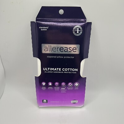 AllerEase Ultimate Cotton Temperature Zippered Pillow Protector Standard/Queen
