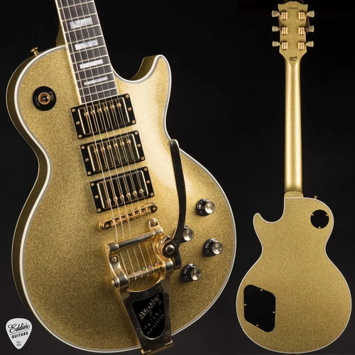 Gibson Custom Shop Les Paul Custom 3 Pickup Bigsby Gloss Gold Sparkle #CS85078