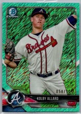 2018 Bowman Chrome Prospects Aqua Shimmer Refractor /125 Kolby Allard #BCP28