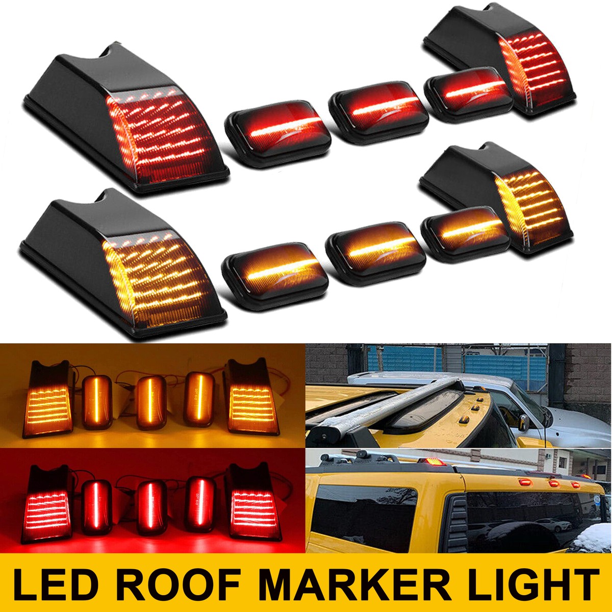 Roof Running Lamps 10Pcs LED For 2003-2009 Hummer H Produktbild-Vorschau 2