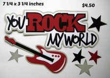 ROCK MY WORLD TITLE everyday boy girl scrapbook premade paper piecing by Rhonda
