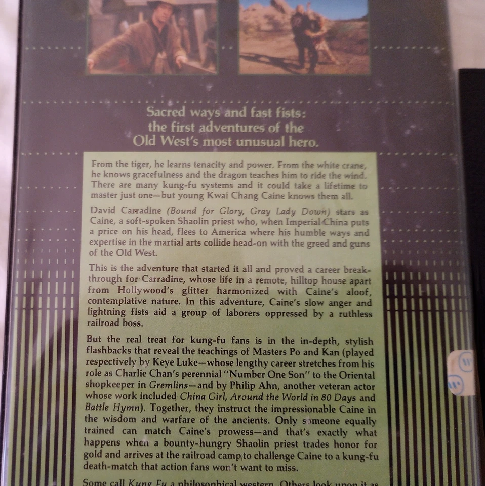 Kung Fu VHS With Clamshell Case Warner Bros Home Video David Carradine 1972 1984 - Image 2 of 4