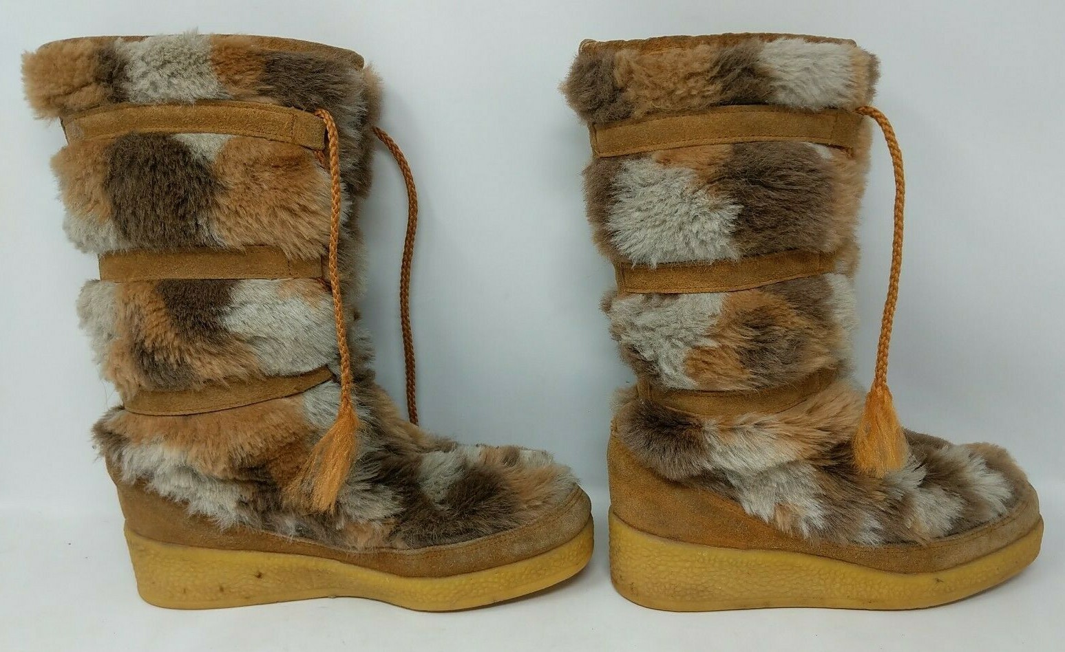Boho Faux Fur Moccasins Leather Suede 
