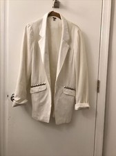 FREE PEOPLE BEAUTIFUL WHITE LINED BLAZER LOOK AT ORIGINAL PRICE Great Deal
