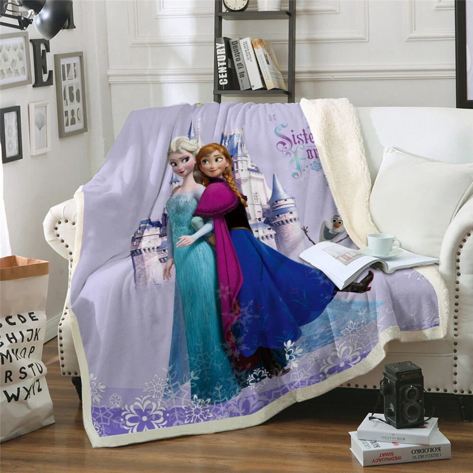 WONGS BEDDING Frozen Large Thick Fleece Blanket Throw Sofa Soft Warm Faux Fur Single Double UK