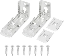 2 Sets Blinds Mounting Brackets with Screws, L Shaped Hardware for Zebra Roller
