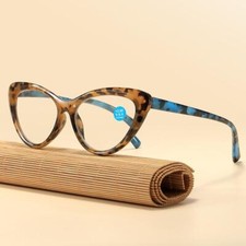 Women Retro Cat Eye Reading Glasses Ladies Anti Blue Light Spring Hinge Readers