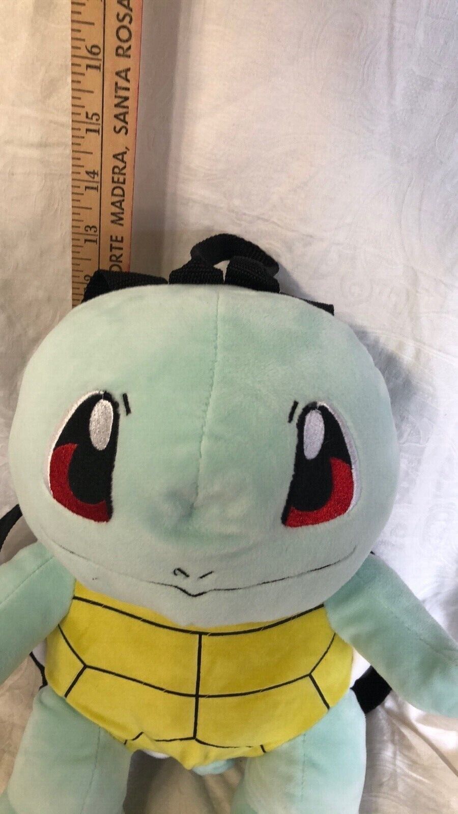 Official Pokemon Squirtle Nintendo 15 Plush Backpack Turtle Mew Clip EUC