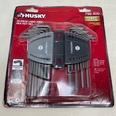 #ad Husky 26 Pc Long Arm Hex Key Set SAE Metric Black Gray $12.76