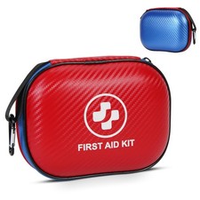 Small First Aid Kit - 185 Pieces Waterproof Emergency S-185Piece, Red/Blue