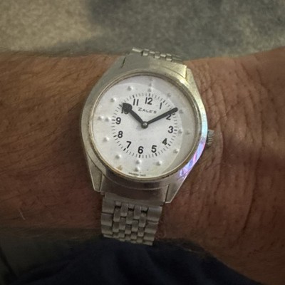 Vintage Rare Zale s Jewelers Braille  Mechanical Wind Up watch As Is Wind Up