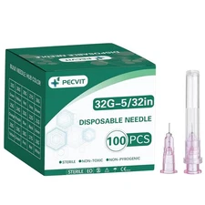 100Pack 32Ga 4mm(5/32inch) Needle Luer Lock Lab Dispensing 32G 5/32 inch 