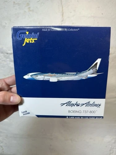 BRAND NEW IN BOX 1:400 GEMINI JETS ALASKA AIRLINES SALMON 737-800 RARE MODEL
