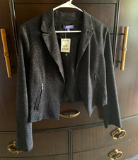 Vivienne Tam Women s Black Open Front Blazer ...