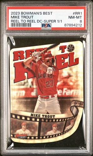 2023 Bowman’s Best Mike Trout 1/1 Gold Superfractor Angels Reel To Reel PSA