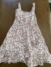 Janie and Jack Girls Pink and Blue Floral Dress, Size 8