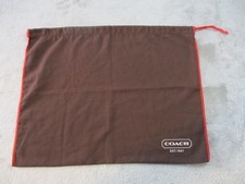 Coach Dustbag Womens Large Brown Cotton Canvas Logo Drawstring Purse Storage