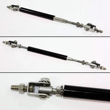 Adjustable Black Front Bumper Lip Splitter Strut Rod Tie Support Bar Spoiler