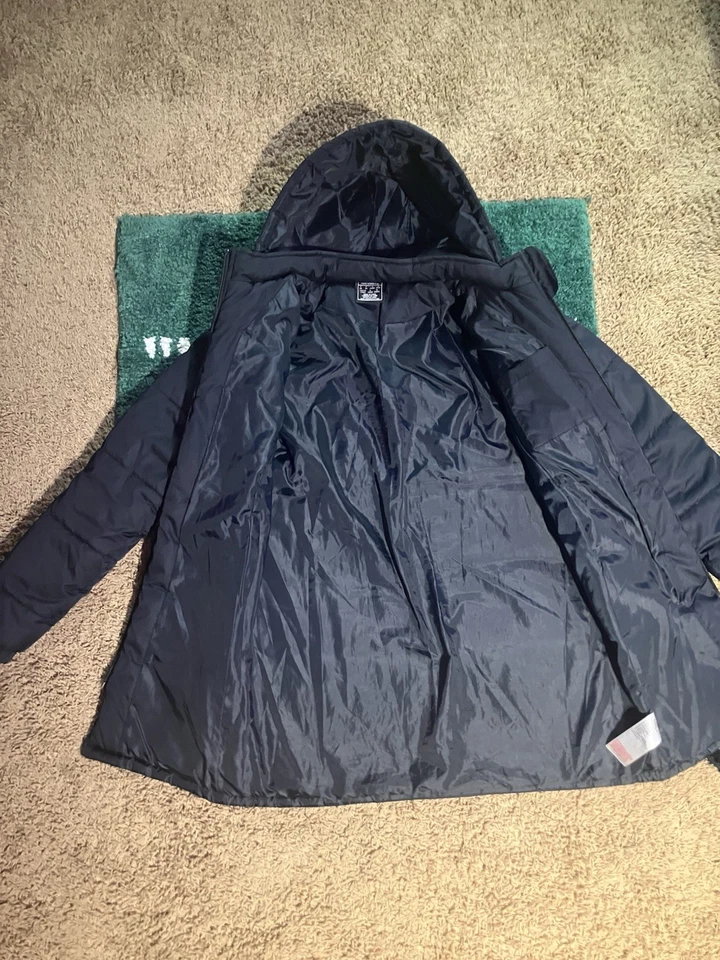 Chaqueta acolchada negra larga New Balance para mujer - Abrigo de invierno de gran tamaño - Talla (S) Foto 3 de 4