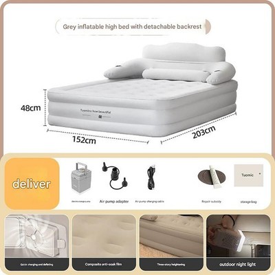 Aufblasbare Doppel King Size Luftbettmatratze Mit Pumppad Kit Grau DE