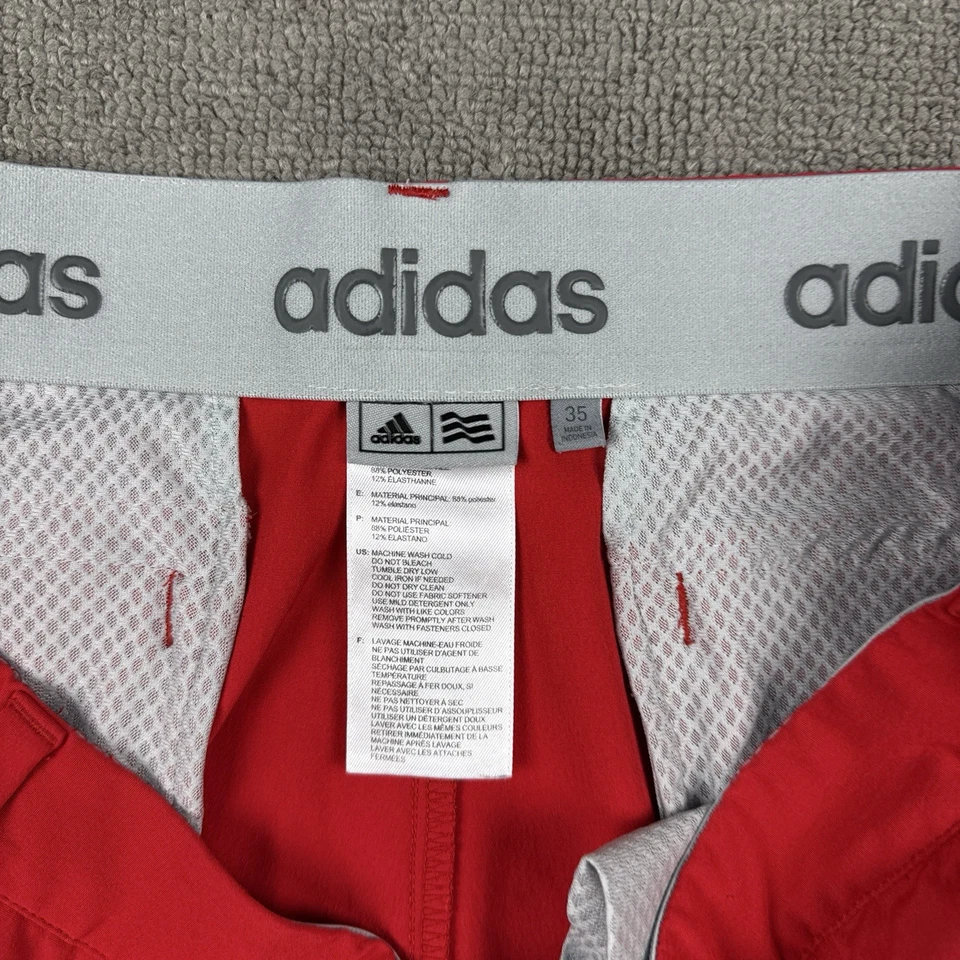 Pantalones Cortos de Golf Adidas Para Hombre Talla 35 Rojo Elastizados Secado Rápido Ligeros 10" Entrepierna Informales Foto 4 de 4