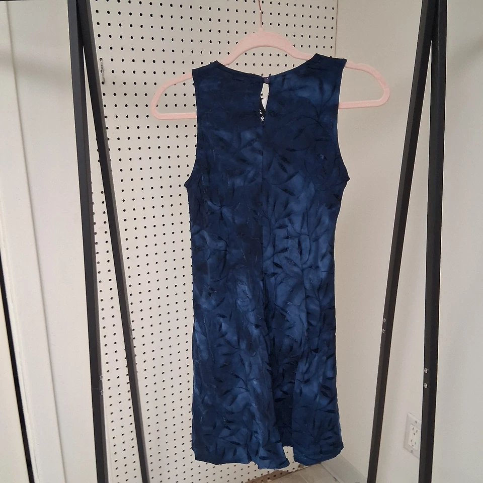 Vestido recto vintage años 90 azul bordado Y2K sin mangas 11/12 All That Jazz Foto 3 de 4