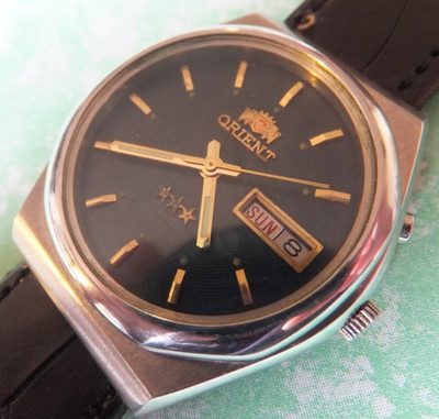 1970's Orient Original Black Dial 36mm Automatic Japanese Made Watch - Serviced
