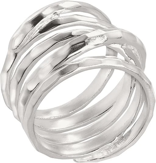 New Silpada 'Wrapped Up' Overlapping Textured Band Ring in Sterling Silver 11 - Image 2 of 4