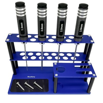 Nuofany Screwdrivers Organizer Kit - RC Tools with Built-in Screw Tray, Blue 