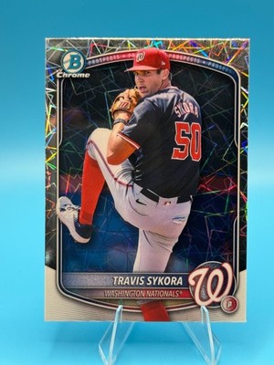 TRAVIS SYKORA RC - 1st CHROME LAZER REFRACTOR #BDC-76 - 2025 Bowman Draft